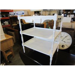 WHITE 3 TIER SHELF W/ DRAWER