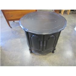 PAINTED ROUND ROSEWOOD 1 DOOR ENDTABLE