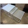 Image 1 : METAL 3PC GLASSTOP NESTING TABLE SET