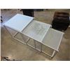 Image 2 : METAL 3PC GLASSTOP NESTING TABLE SET