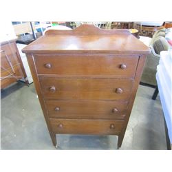 4 DRAWER DRESSER W/ WOOD CASTORS