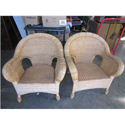 2 WICKER ARM CHAIRS