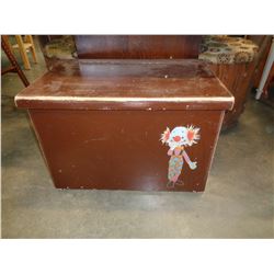 BROWN WOODEN TOY BOX