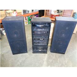 PAIR OF LARGE SHARP CP-7700 SPEAKERS & SHARP 7700CD SYSTEM