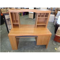 OAK DESK WITH HUTCH