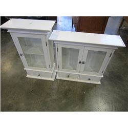 2 WHITE GLASS DOOR MEDICINE CABINETS