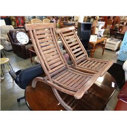 2 TEAK DECK CHAIRS