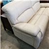 Image 2 : ASHLEY FLOOR MODEL CREAM GENUINE LEATHER POWER RECLINING SOFA, RETAIL $2349