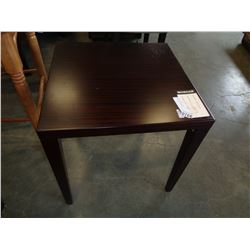 MODERN SQUARE CHERRY FINISH ENDTABLE, RETAI $169