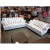 Image 1 : ASHLEY FLOOR MODEL GREY AND WHITE CONTEMPORARY ROLLED ARM SOFA AND LOVESEAT RETAIL $2699