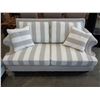 Image 3 : ASHLEY FLOOR MODEL GREY AND WHITE CONTEMPORARY ROLLED ARM SOFA AND LOVESEAT RETAIL $2699