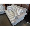 Image 5 : ASHLEY FLOOR MODEL GREY AND WHITE CONTEMPORARY ROLLED ARM SOFA AND LOVESEAT RETAIL $2699