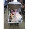 Image 1 : METAL DOLL BABY PRAM W/ 3 DOLLS