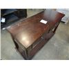 Image 2 : ASHLEY FLOOR MODEL 2 DRAWER CONSOLE MEDIA OR SOFA TABLE, DARK FINISH RETAIL $749