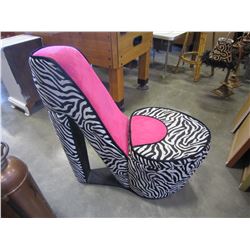 ZEBRA HIGH HEEL STORAGE CHAIR