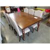 Image 1 : ASHLEY FLOOR MODEL DARK FINISH DINING TABLE WITH 6 UPHOLSTERED CHAIRS RETAIL $2560