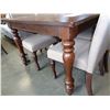 Image 3 : ASHLEY FLOOR MODEL DARK FINISH DINING TABLE WITH 6 UPHOLSTERED CHAIRS RETAIL $2560