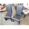 Image 1 : PAIR OF ASHLEY MODERN BLACK LEATHER SIDE CHAIRS RETAIL $249 EACH