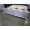 Image 3 : MODERN KING SIZE BED FRAME WITH STORAGE FOOTBOARD AND PAIR OF 2 DRAWER NIGHTSTANDS