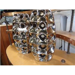 PAIR OF CHROME ABSTRACT VASES