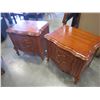 Image 1 : PAIR OF 2 DRAWER FRENCH PROVINCIAL NIGHTSTANDS AND HEADBOARD