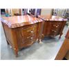 Image 3 : PAIR OF 2 DRAWER FRENCH PROVINCIAL NIGHTSTANDS AND HEADBOARD