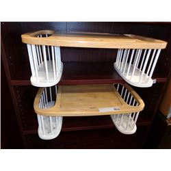 2 WOOD BED TRAYS