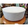 Image 1 : NEW ROUND MODERN LIGHT GREY MICROFIBER OTTOMAN - $699
