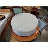 Image 2 : NEW ROUND MODERN LIGHT GREY MICROFIBER OTTOMAN - $699
