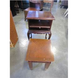 QUEEN ANNE STYLE END TABLE AND MODERN ENDTABLE