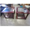 Image 1 : PAIR OF MODERN GLASS TOP END TABLES