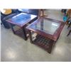 Image 2 : PAIR OF MODERN GLASS TOP END TABLES