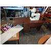 Image 1 : KENMORE SEWING MACHINE W/ ELEVATOR TABLE AND BOX OF THREAD AND CUTTING CHART