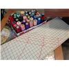 Image 3 : KENMORE SEWING MACHINE W/ ELEVATOR TABLE AND BOX OF THREAD AND CUTTING CHART
