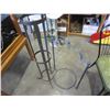 Image 1 : GREEN METAL SIGN HOLDER AND METAL PLANT STAND