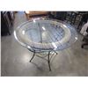 Image 1 : METAL WICKER GLASS TOP PATIO TABLE