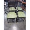 Image 1 : 4 MID CENTURY METAL W/ GREEN CUSHION CHAIRS