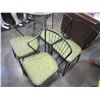 Image 3 : 4 MID CENTURY METAL W/ GREEN CUSHION CHAIRS