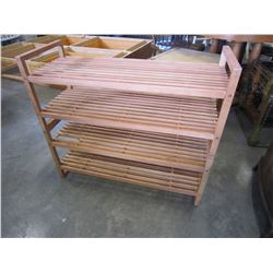 2 WOOD SHOE RACKS