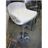 Image 1 : WHITE CHROME GAS LIFT LIFT BAR STOOL