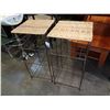 Image 1 : 2 WICKER TOP WIRE SHELVES