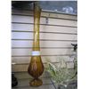 Image 3 : TALL AMBER ART GLASS VASE AND ART GLASS BIRD