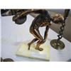 Image 2 : COPPER DISC THROWER AND 2 BRASS CANDLE HOLDERS