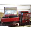 Image 2 : RED VANITY TRAY W/ 2 JEWELERY BOXES - 1 MUSICAL