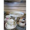 Image 1 : CHINA CAKE PLATTER AND TEA CUPS