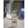 Image 2 : BLUE VASE, ART GLASS, AND CROWN DEVON PITCHER