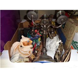 BOX OF DRAGON AND GRIFFON ITEMS, COLLECTOR PLATES, DECOR ITEMS, ETC