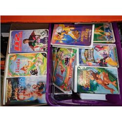 TOTE AND BOX OF DISNEY VHS