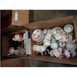 LOT OF COFFEE AND TEAPOTS, AND CUPS AND SAUCERS