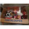 Image 1 : BOX OF ESTATE ITEMS IN CANTELOPE BOX